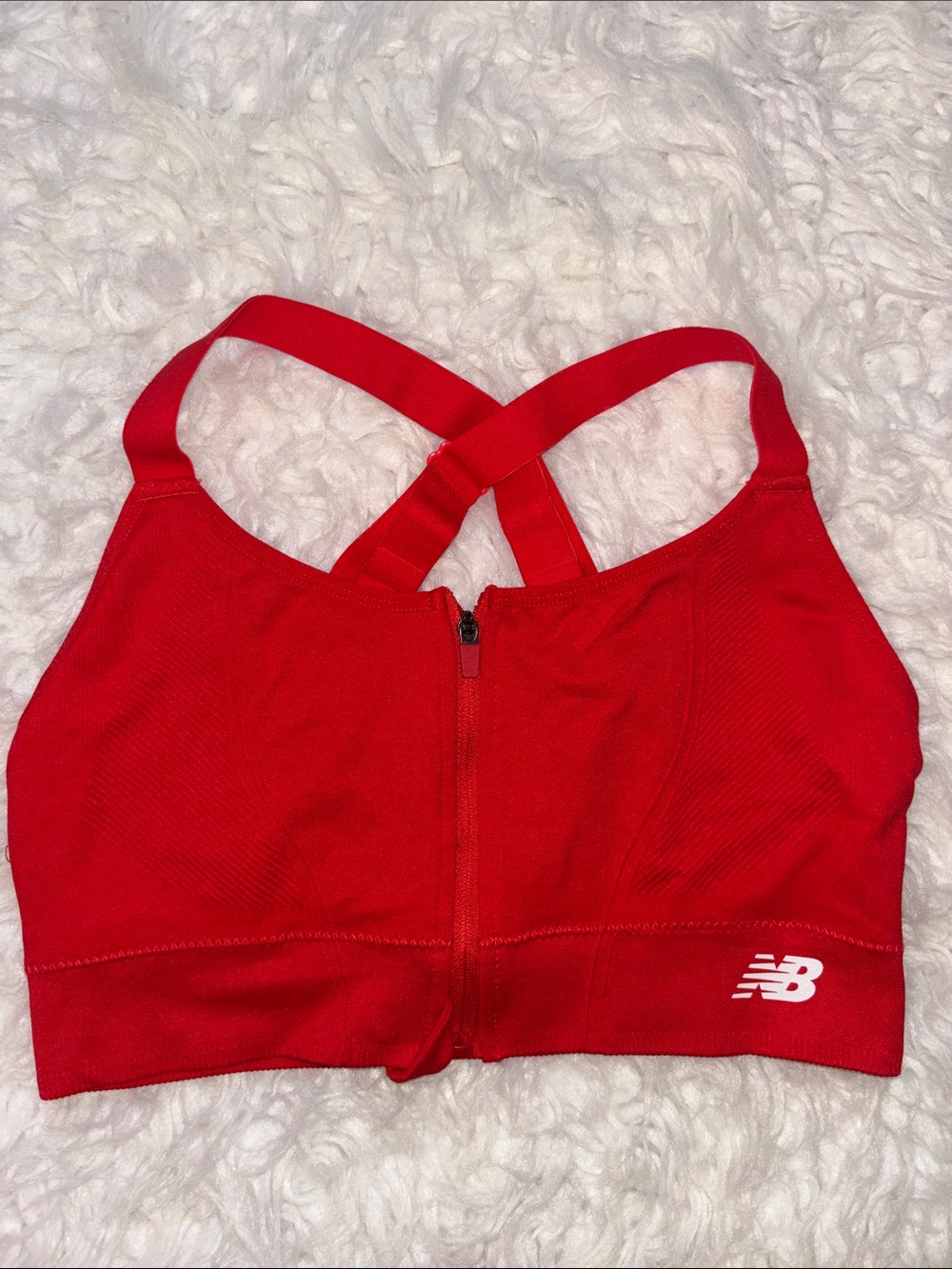 New Balance High Impact Zip Front  Racerback Sports Bra, Size M/M
